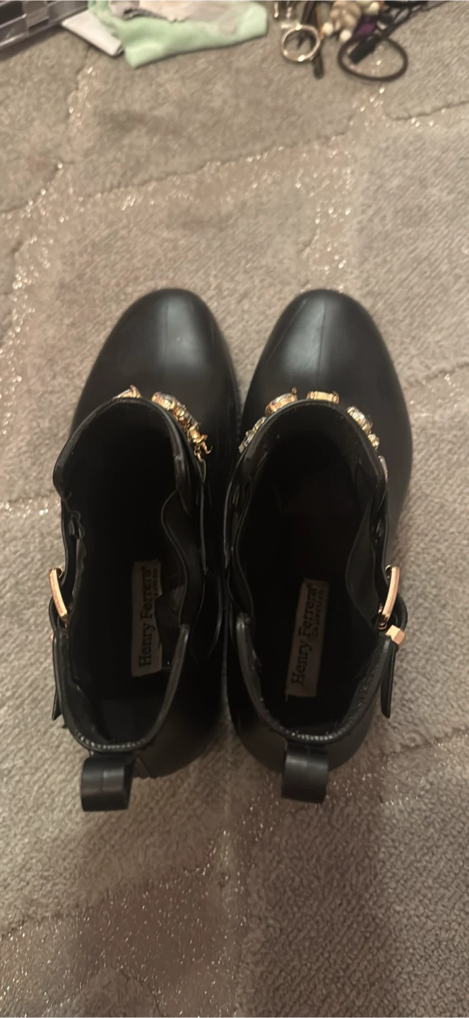Henry Ferrera Black Embellished Chelsea Boots - Size 39 - photo 2
