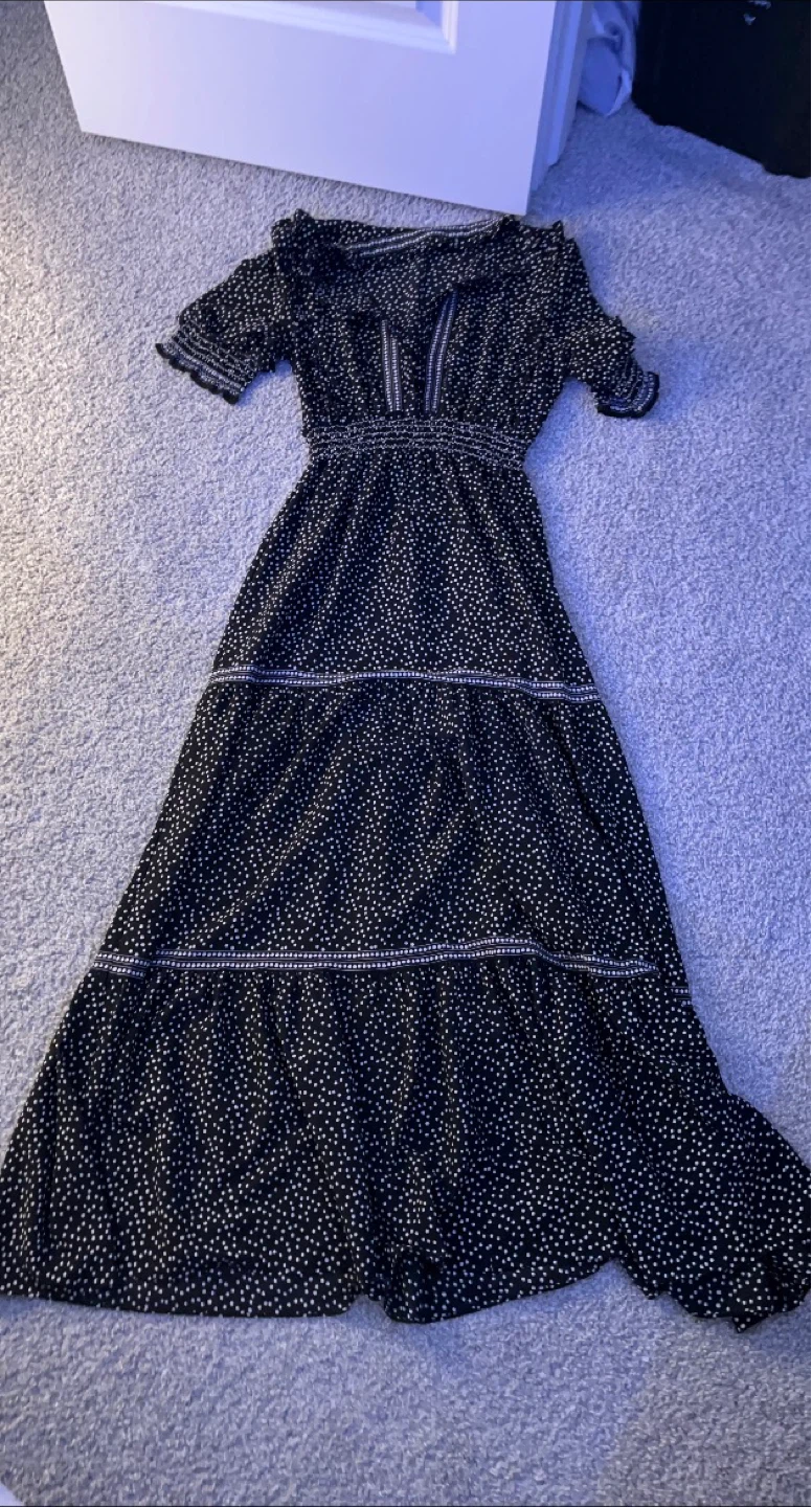 Black and White Polka Dot Maxi Dress