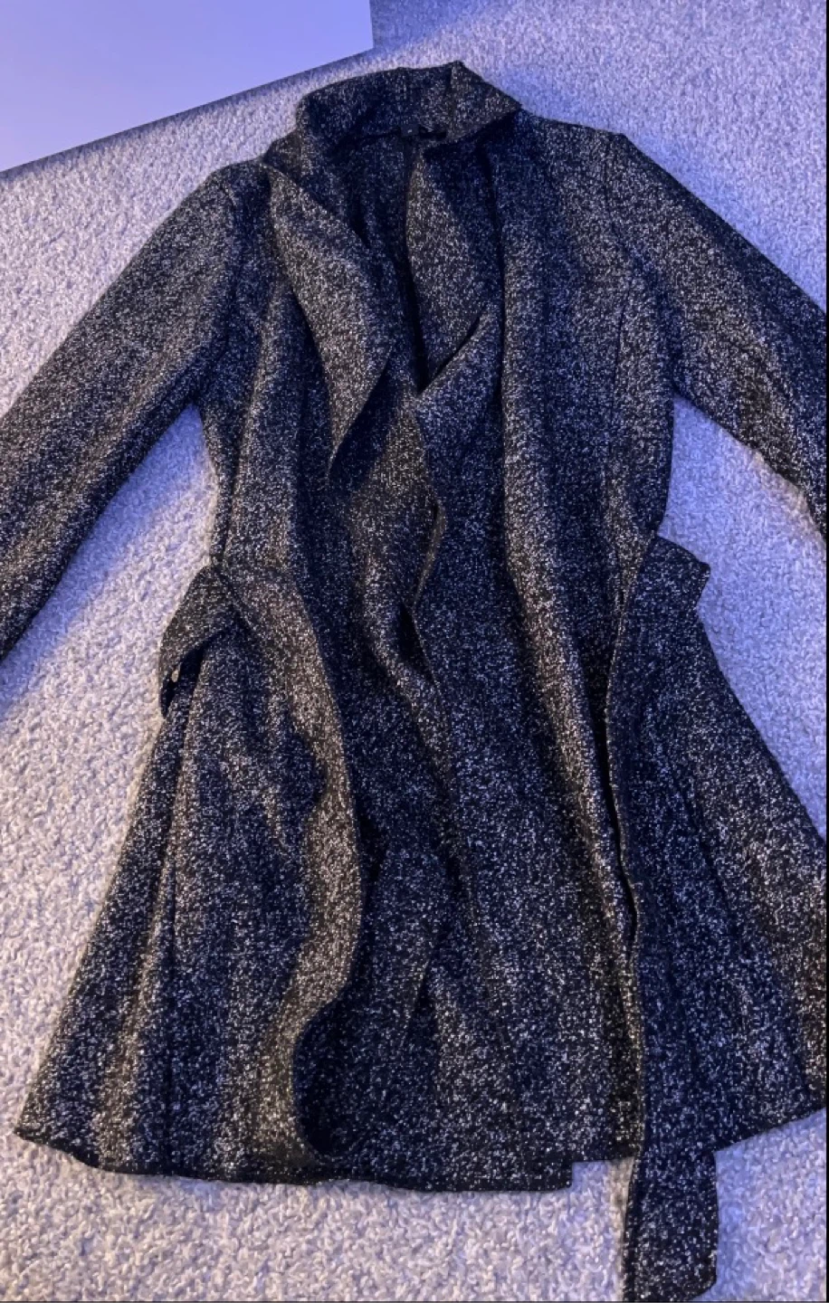 Women's Grey Speckled Belted Coat