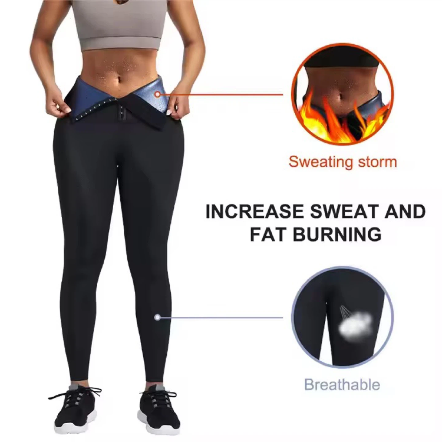 Women's High-Waisted Sweat Sauna Leggings - photo 2