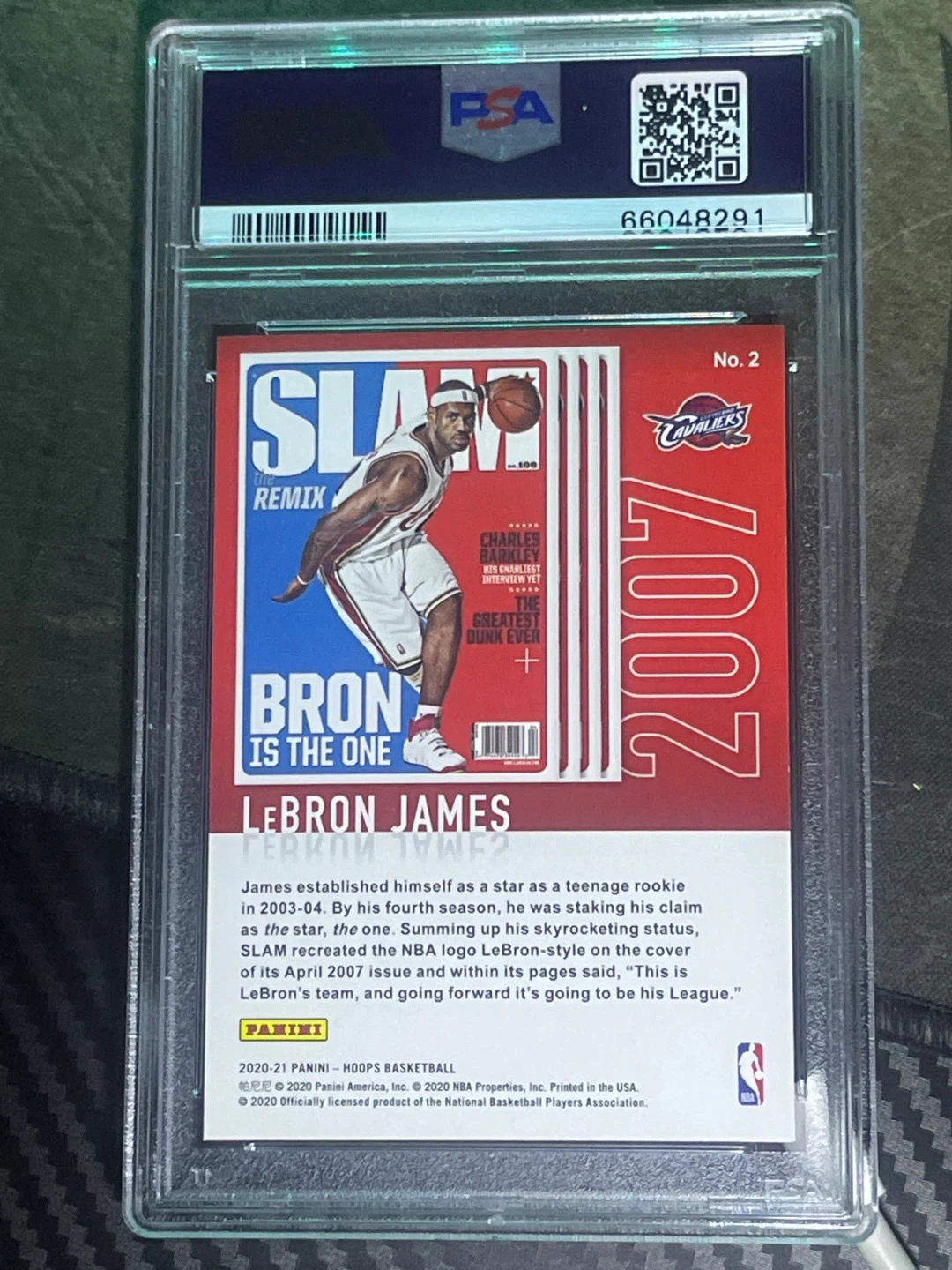 2020 Panini Hoops LeBron James Slam Card #2 NM-MT 8 - photo 2