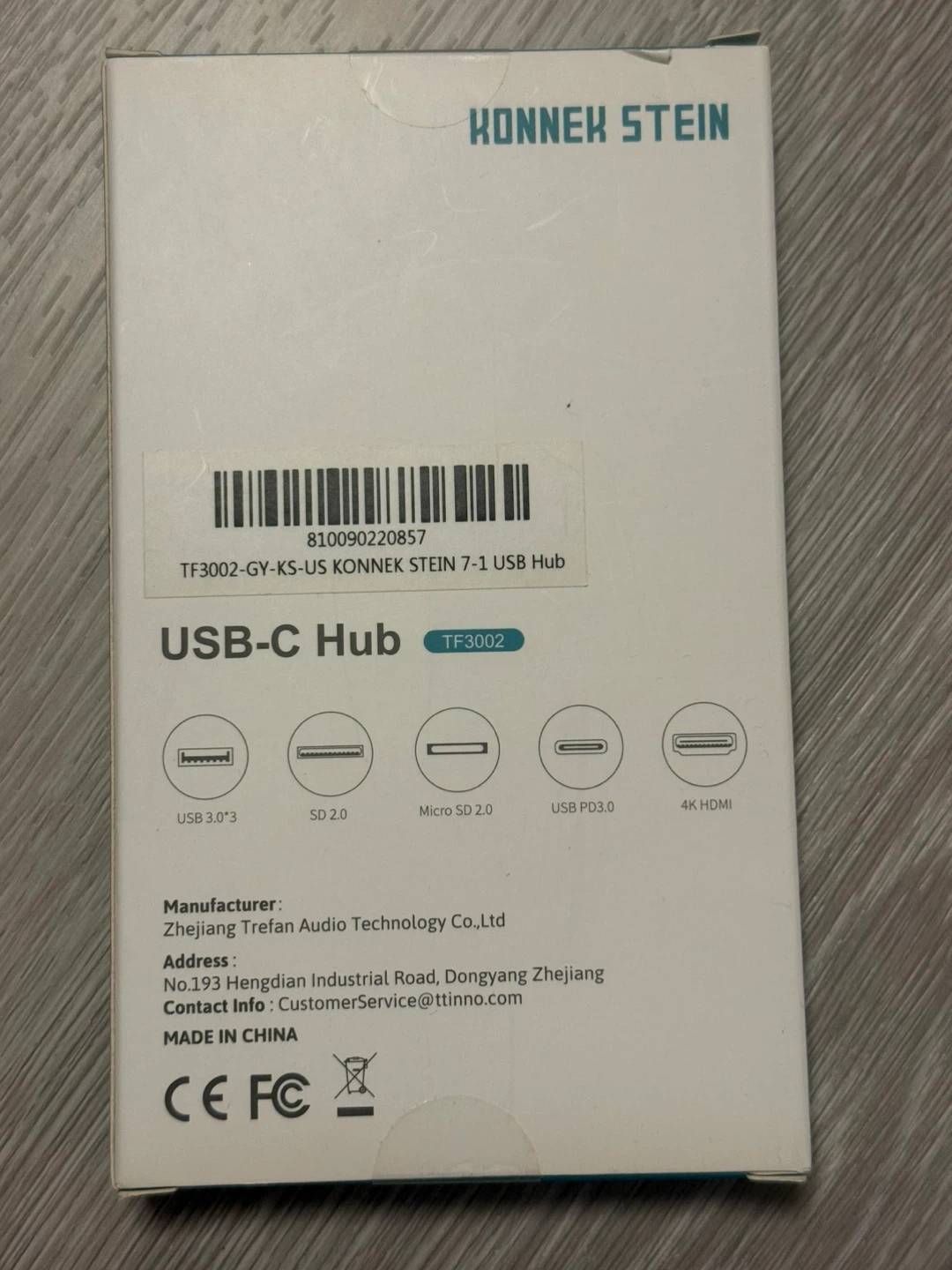 Konnek Stein TF3002 USB-C Hub 7-in-1 - photo 2