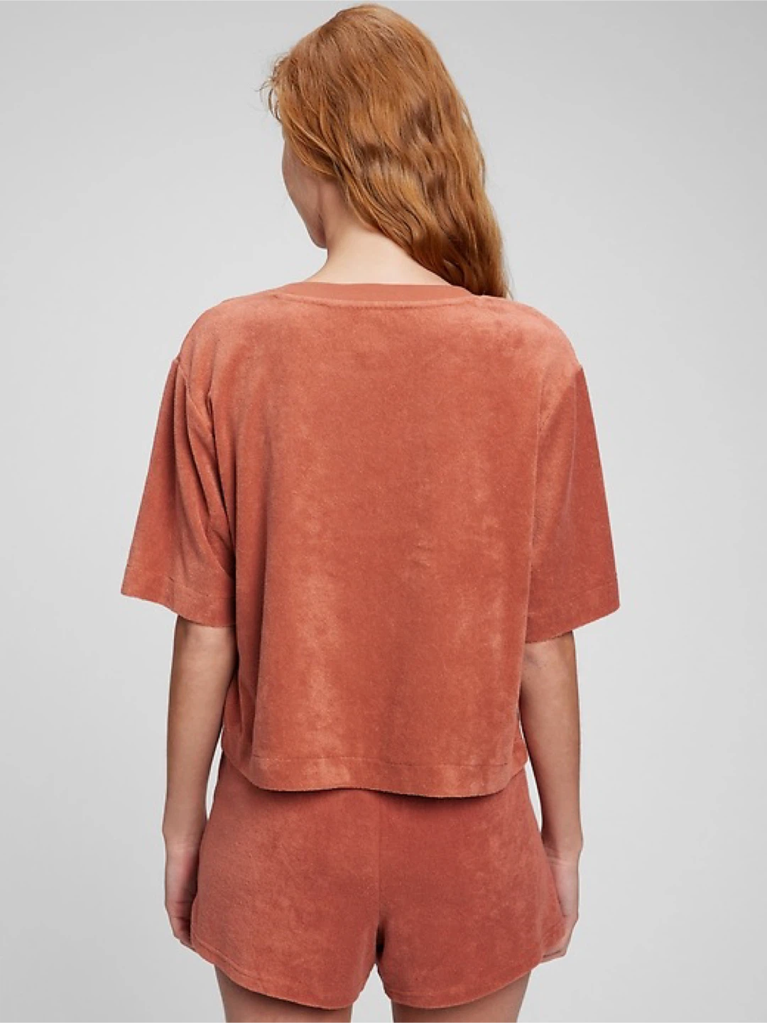 Gap medium Towel Terry Boxy Cropped T-Shirt size medium - photo 2
