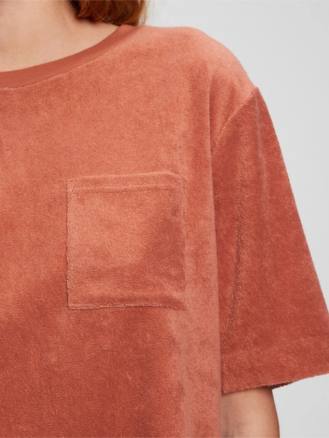 Gap medium Towel Terry Boxy Cropped T-Shirt size medium - photo 3
