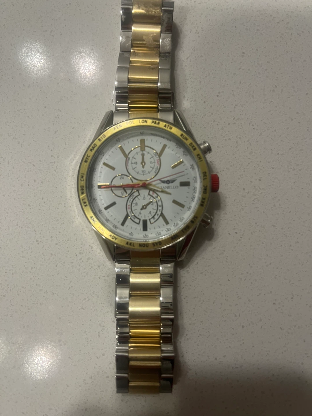 Gianello Stainless Steel and Gold Tone Chronograph Watch - photo 2