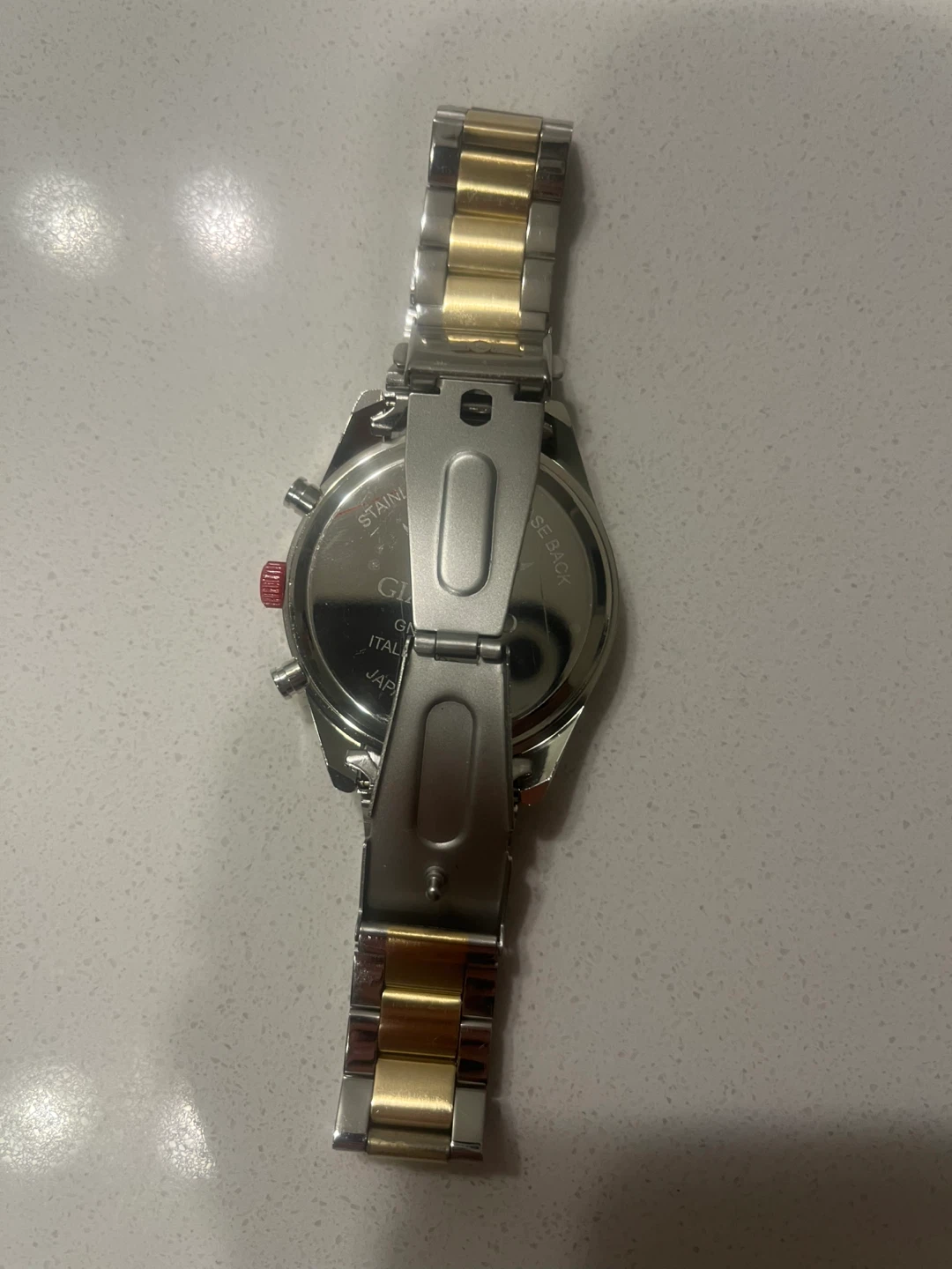 Gianello Stainless Steel and Gold Tone Chronograph Watch - photo 3