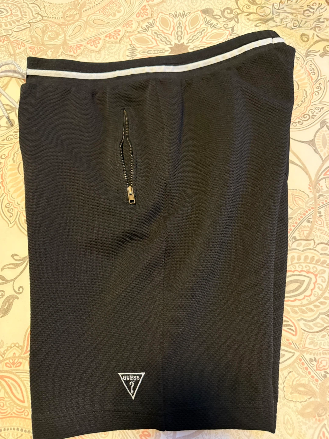 Men Guess Black Textured Shorts Size L🏆 - photo 4
