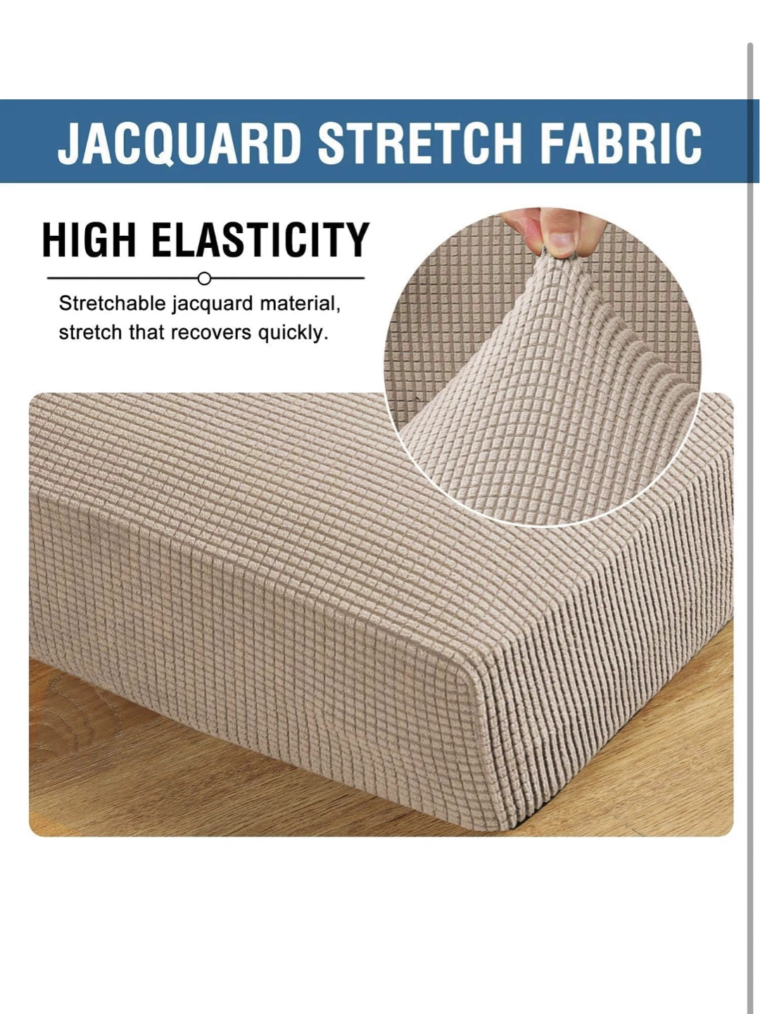 H.VERSAILTEX Super Stretch Seat 3 Cushion Covers Sofa Covers - photo 4