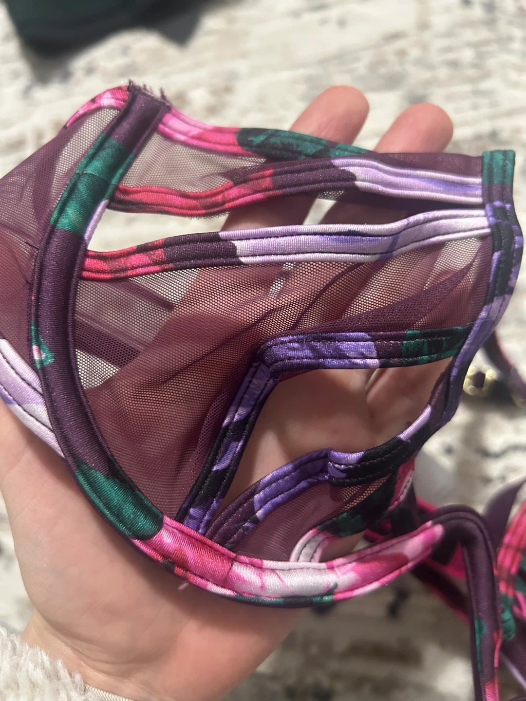 LASENZA sheer purple floral bralette size small - photo 2
