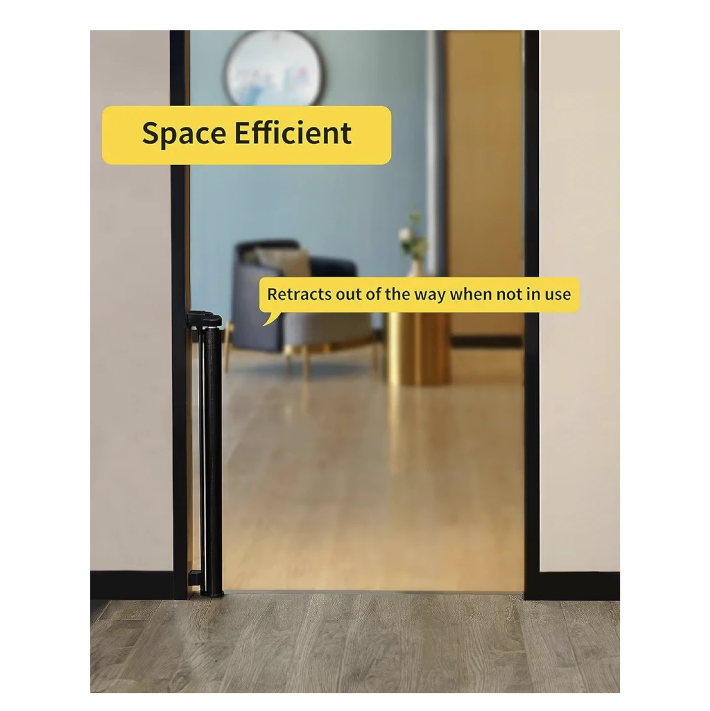 Black Retractable Pet Gate - Up to 55" Width - photo 4