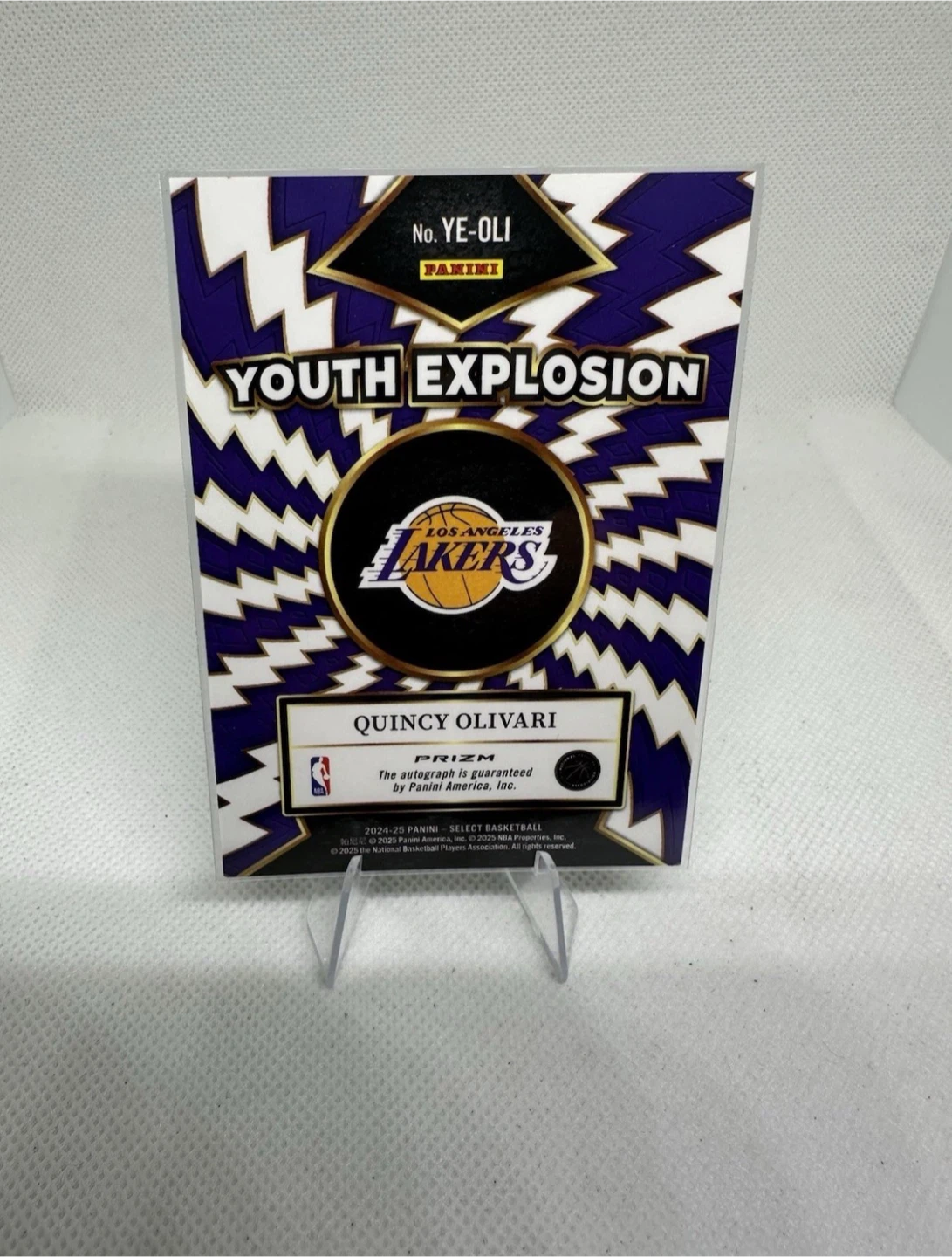 2024-25 Panini Quincy Olivari "Youth Explosion" Rookie Auto Card - photo 2