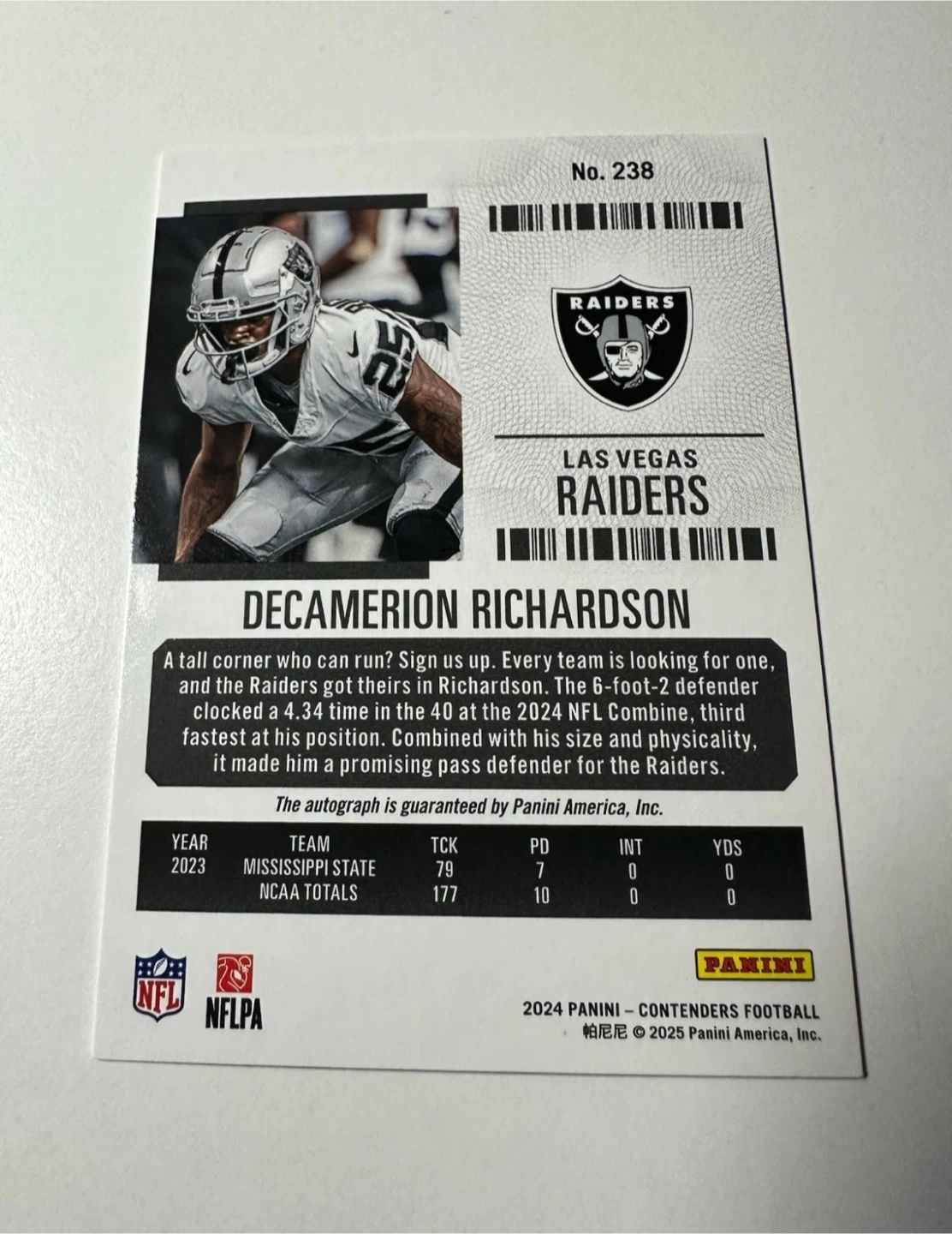 2024 Panini Contenders Decamerion Richardson Rookie Auto - photo 2