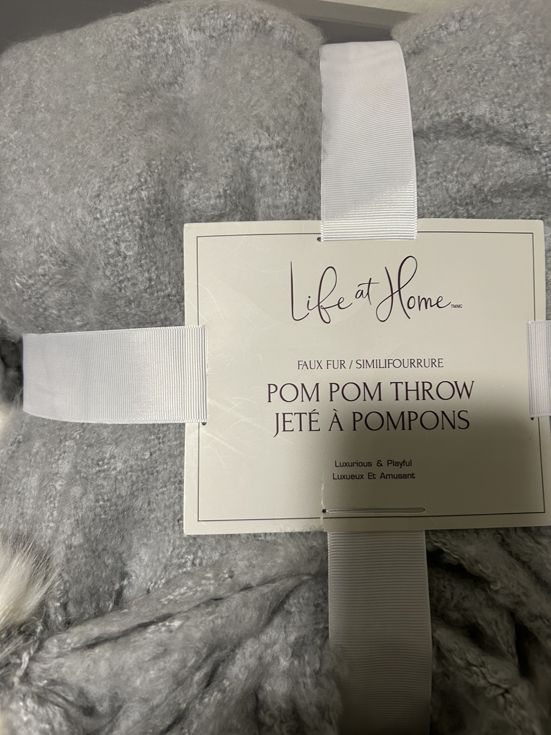 Life at Home Pom Pom Faux Fur Throw - photo 3