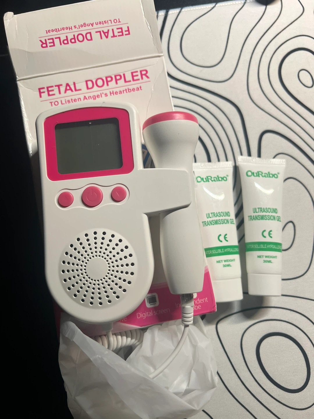 Fetal Doppler Monitor with 2 free Ultrasound Gel 🏆