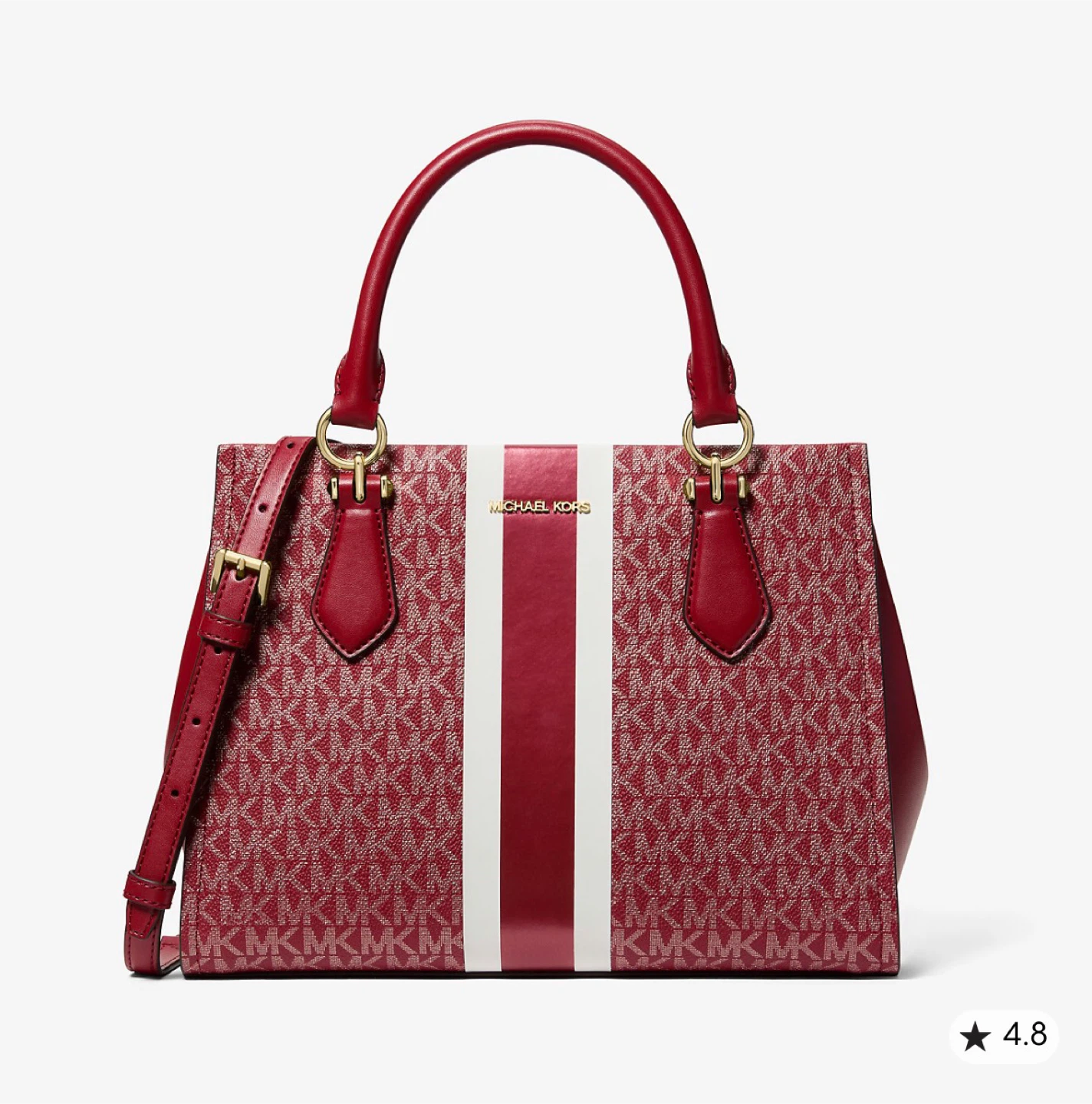 Michael Kors Marilyn Medium Signature Logo Stripe Satchel - photo 2