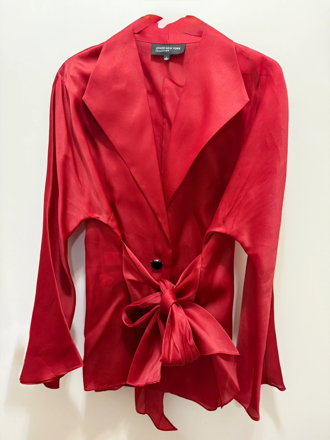 JNW-Collection Silk Red Blouse w/ Bow Tie 🏆