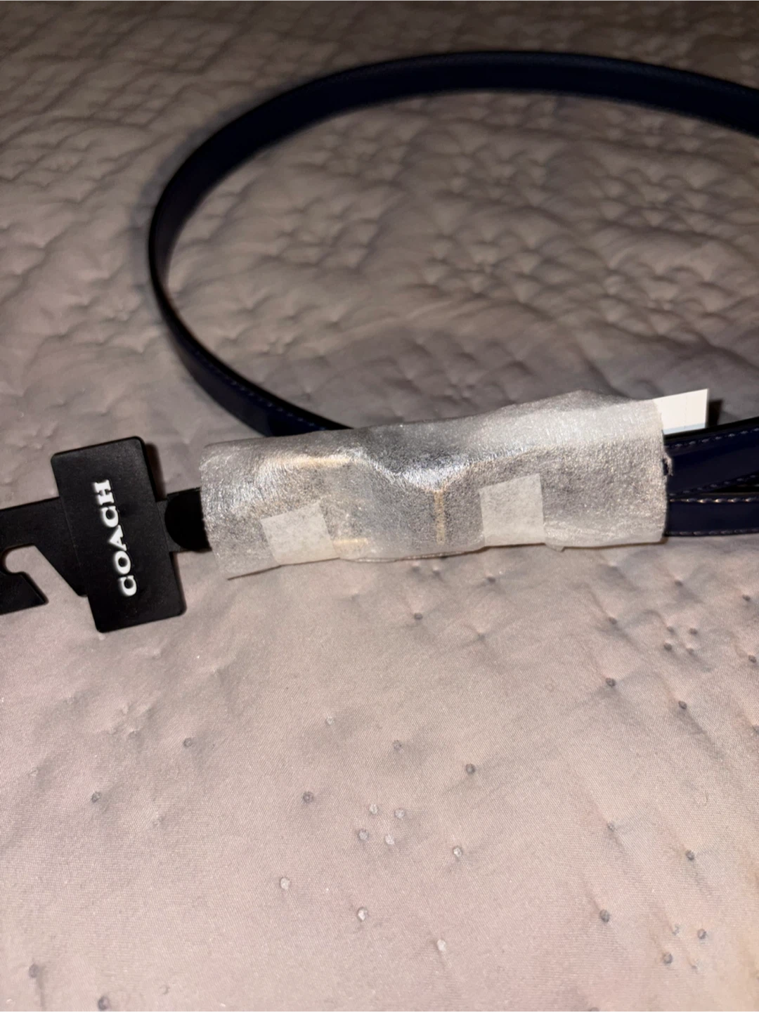 [brand new] Coach Navy Leather Belt - photo 3