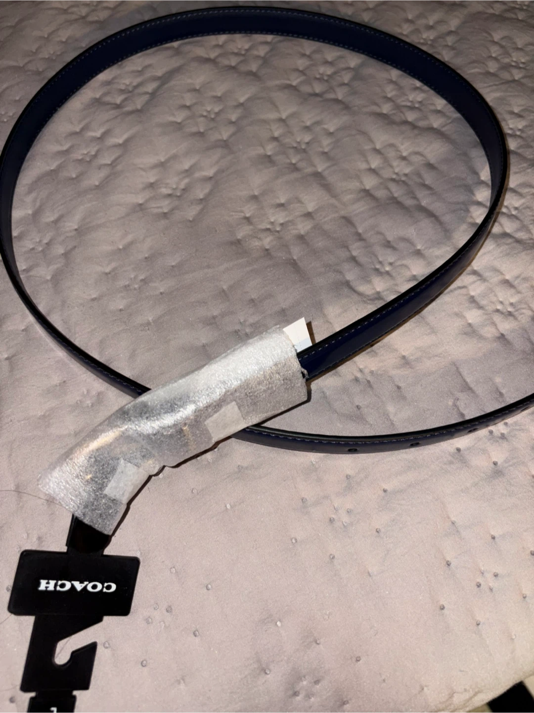 [brand new] Coach Navy Leather Belt - photo 2