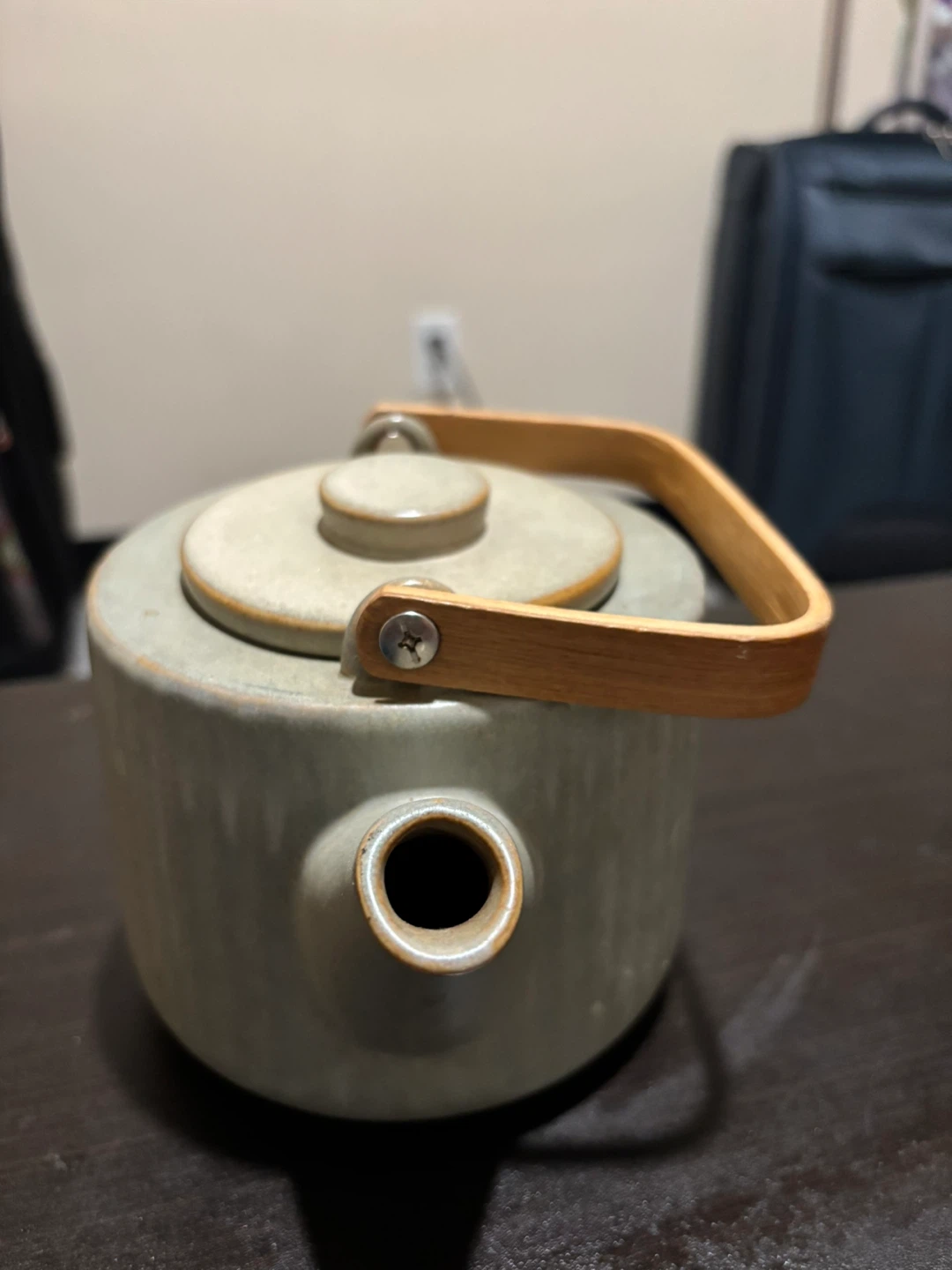 David’s Grey Ceramic Teapot with 2 strainers and Wooden Handle - photo 2