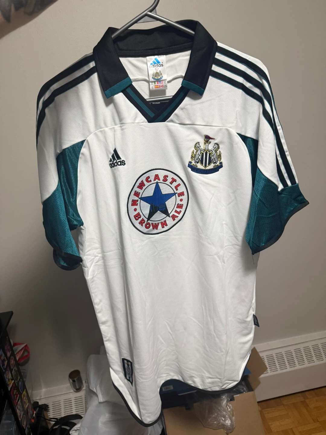 Newcastle United Retro Adidas Soccer Jersey Large