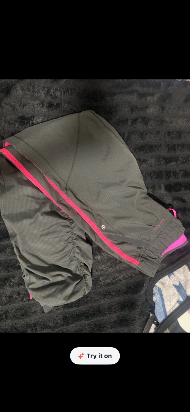 Lululemon Black Pink Trim Ruched Track Pants