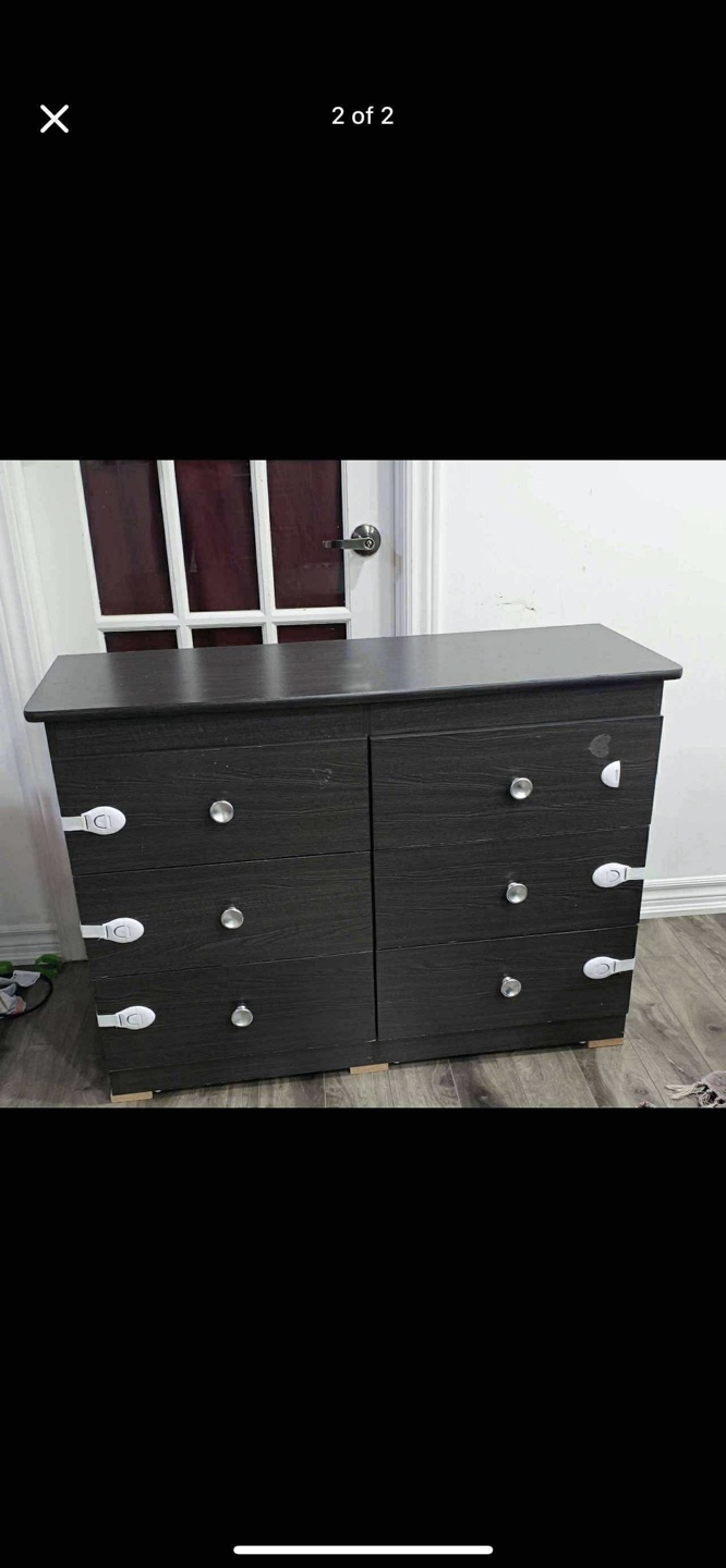 Dark Wood 6-Drawer Dresser like new few months use only - photo 2