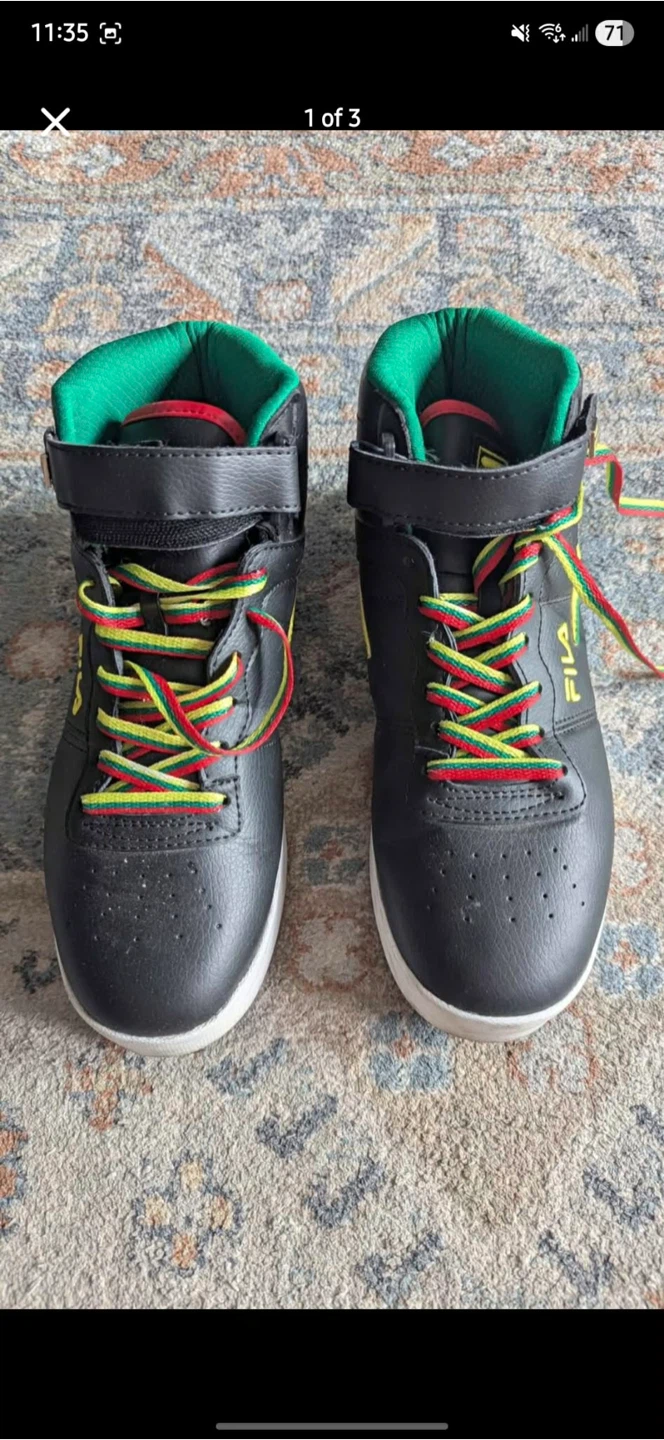 Fila High Top Sneakers - Black, Yellow, Red, Green - Size 9 - photo 3