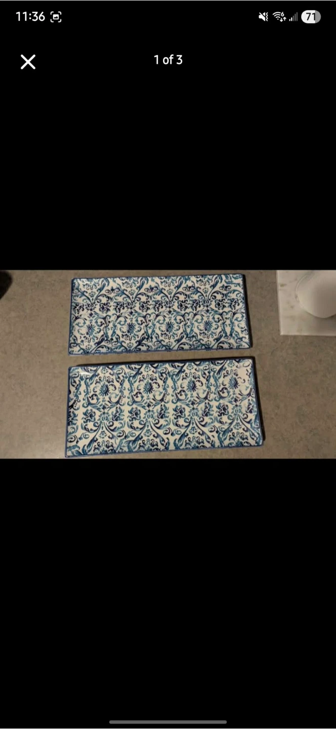 Set of 2 Rectangular Serving Platters