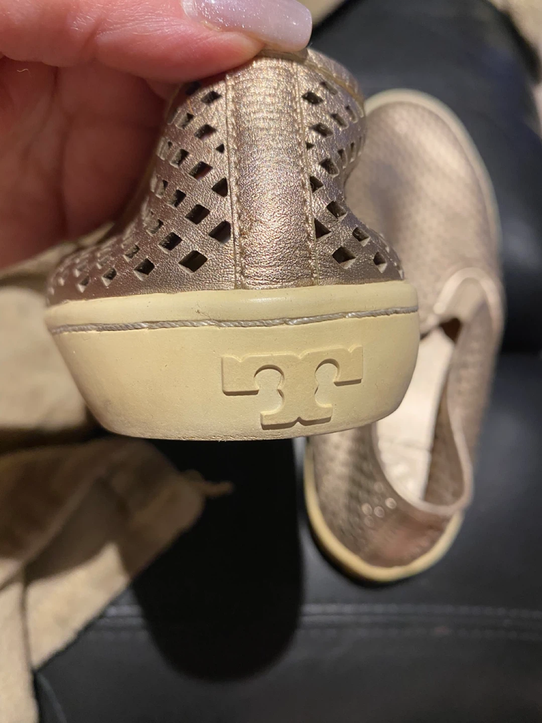 Tory Burch Gold leather Slip-On Shoes - photo 2