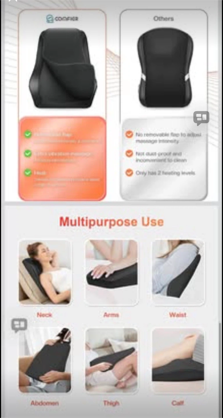 Shiatsu Massage Pillow with Heat - photo 4