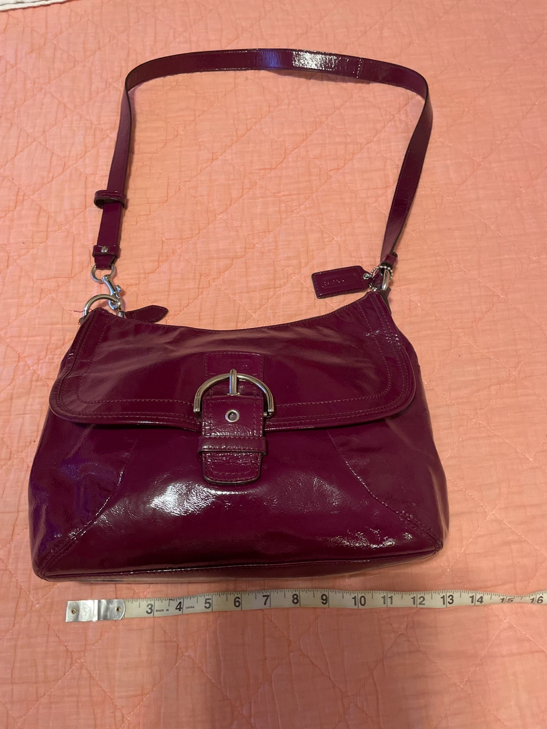 Coach Purple Patent Leather Shoulder Bag