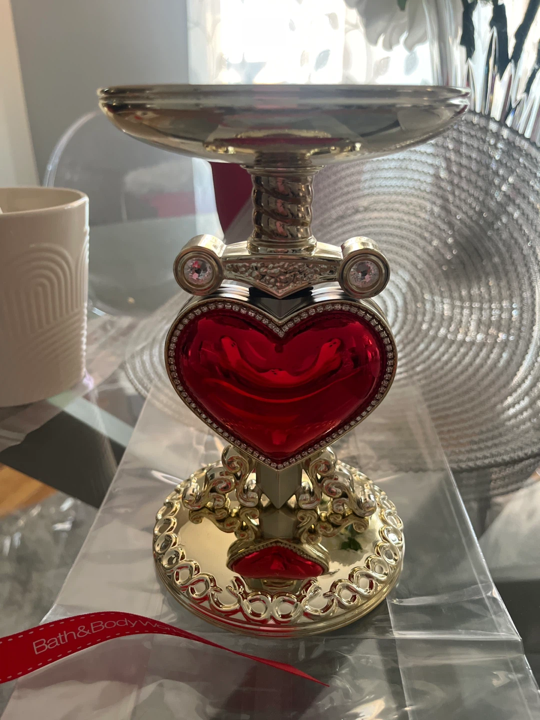 Bath & Body Works Gold Heart Candle Holder