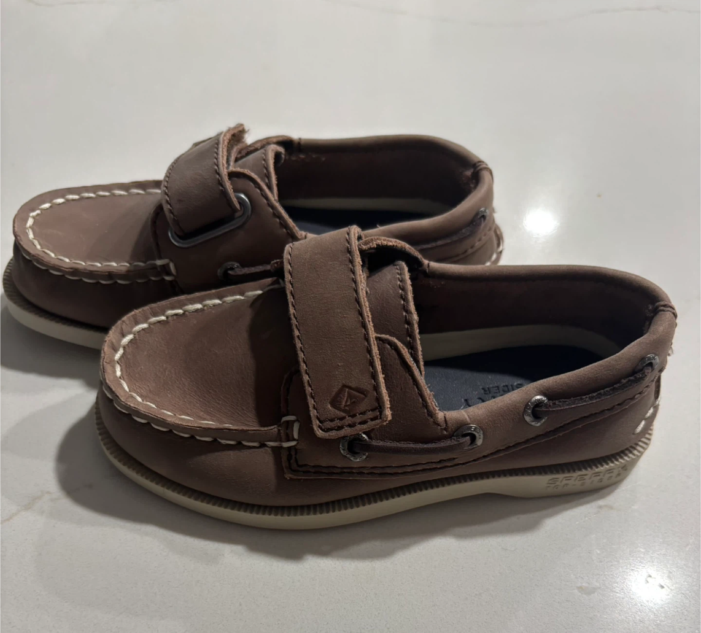 New Size 8M Sperry Top-Sider Brown Leather Boat Shoes (Toddler) - photo 2