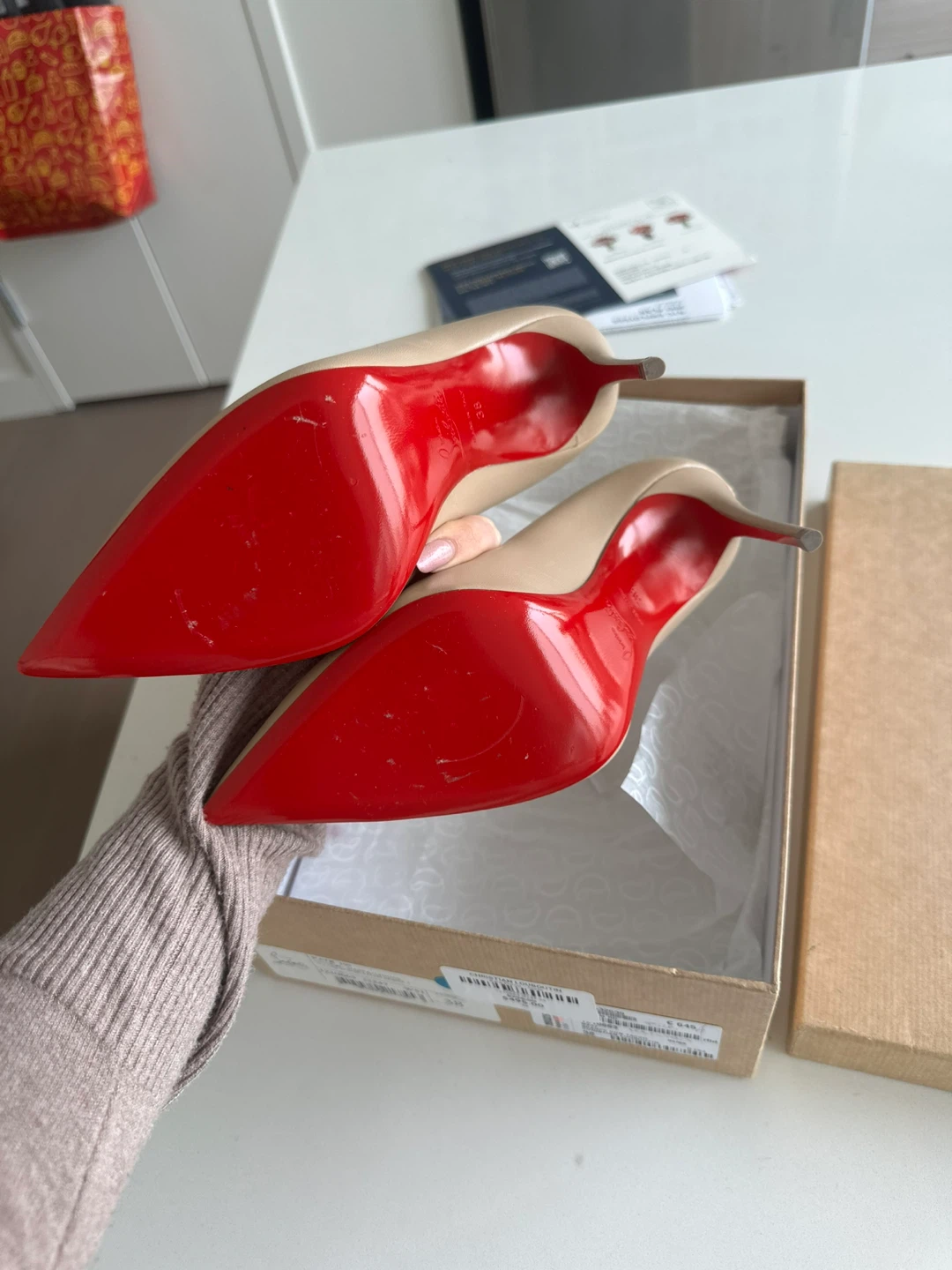 Christian Louboutin Kate 100 Pumps Nude Size 38 - photo 2