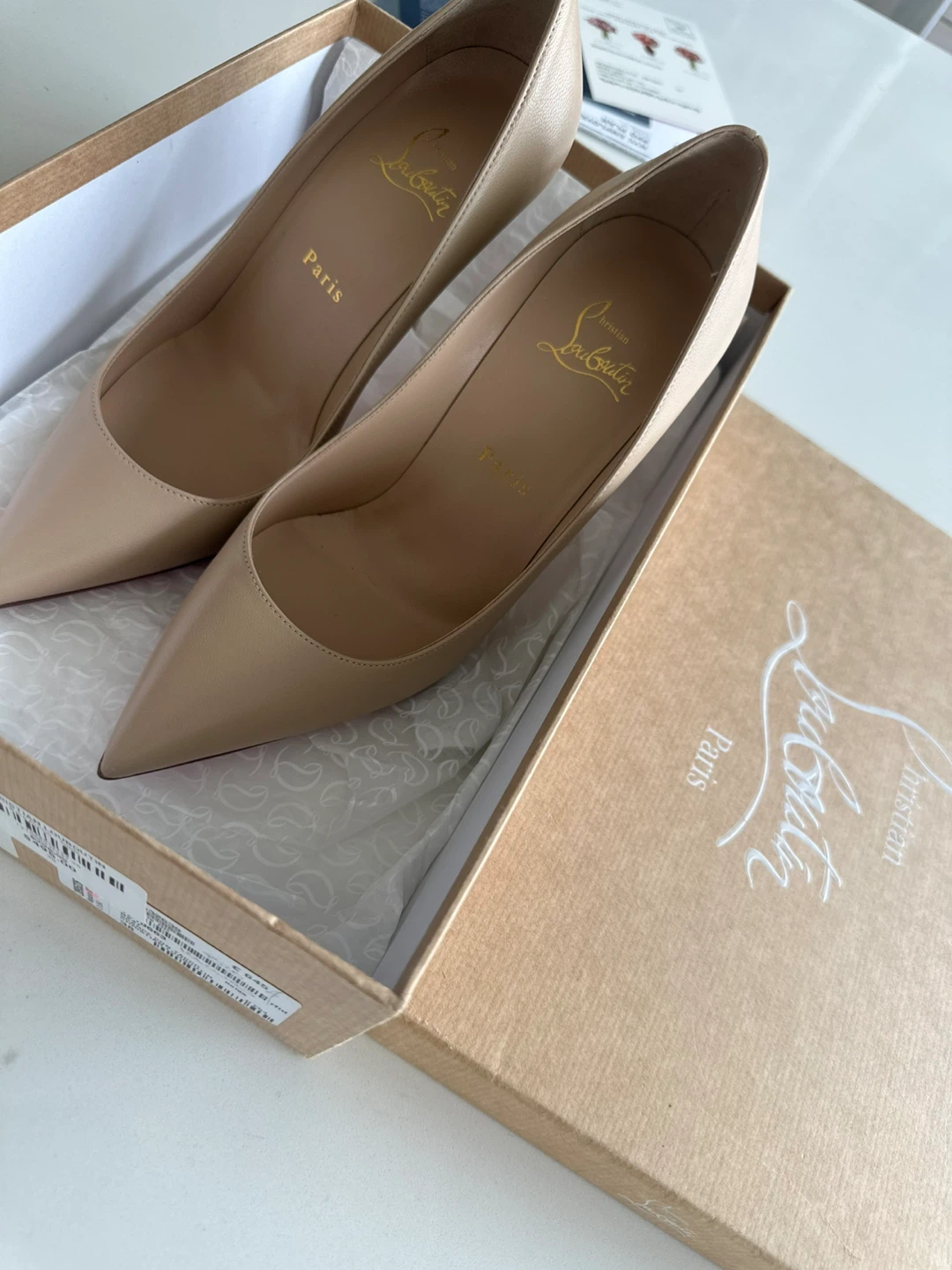 Christian Louboutin Kate 100 Pumps Nude Size 38