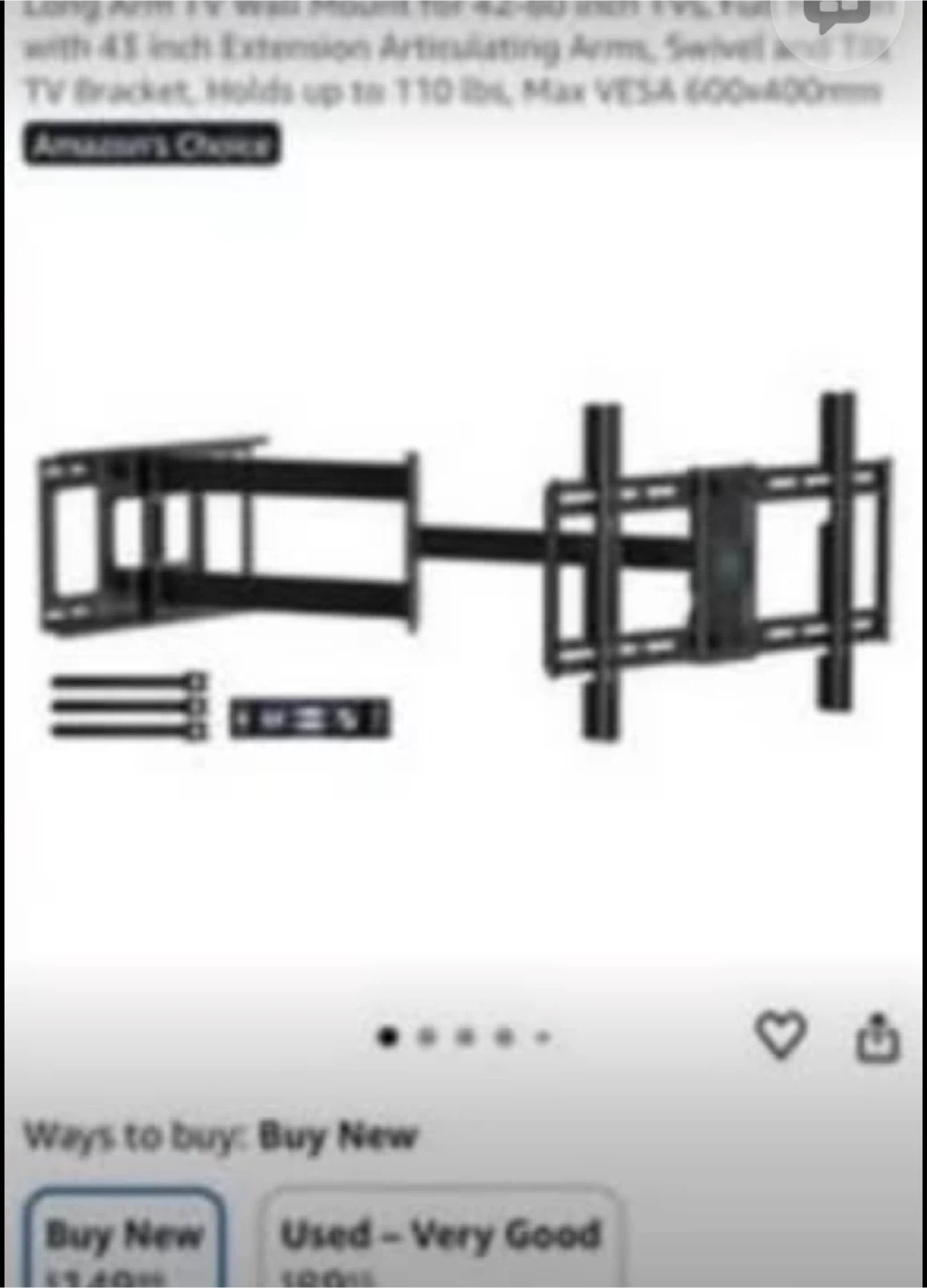 Long Arm TV Wall Mount for 42-80 inch - photo 3