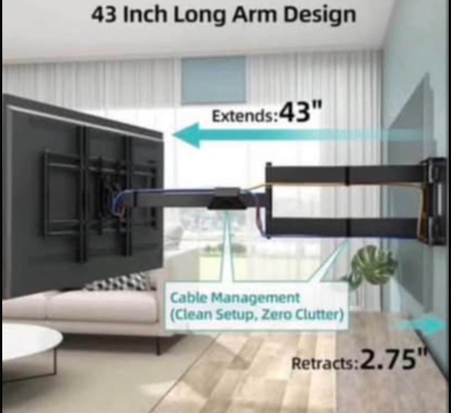Long Arm TV Wall Mount for 42-80 inch - photo 5