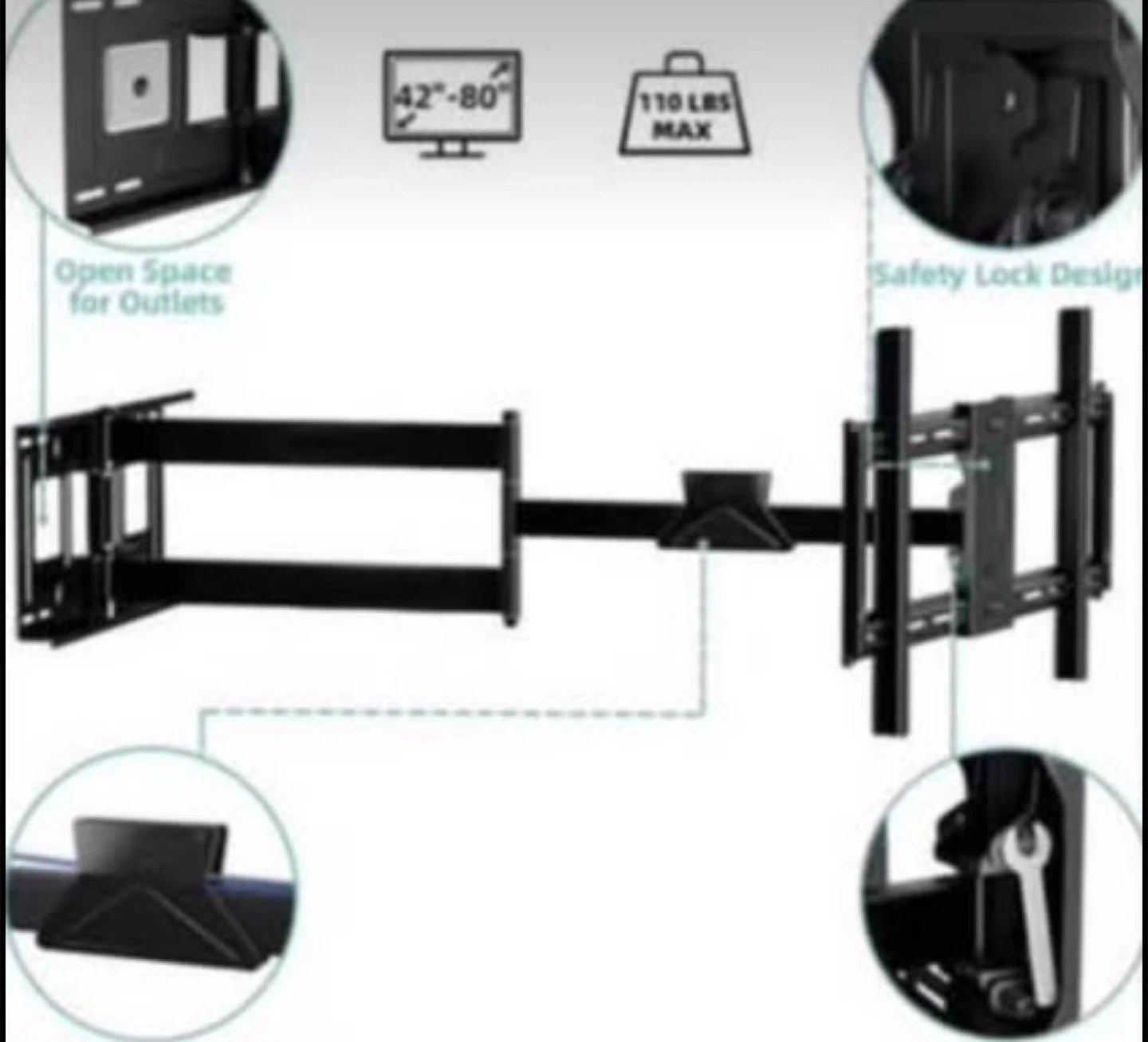 Long Arm TV Wall Mount for 42-80 inch