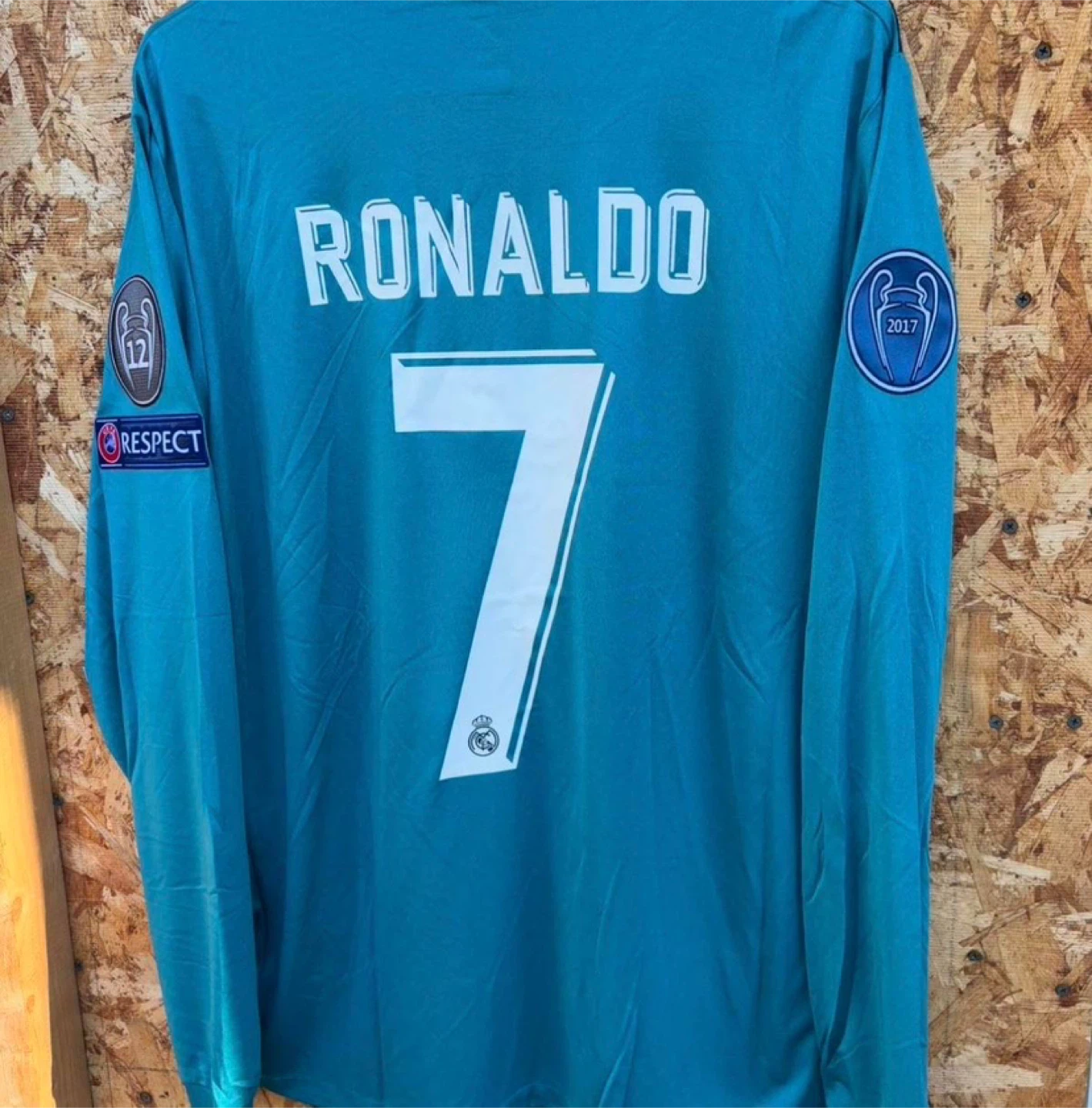 Ronaldo Real Madrid 2017/2018 Blue Away Long Sleeve Jersey - photo 2