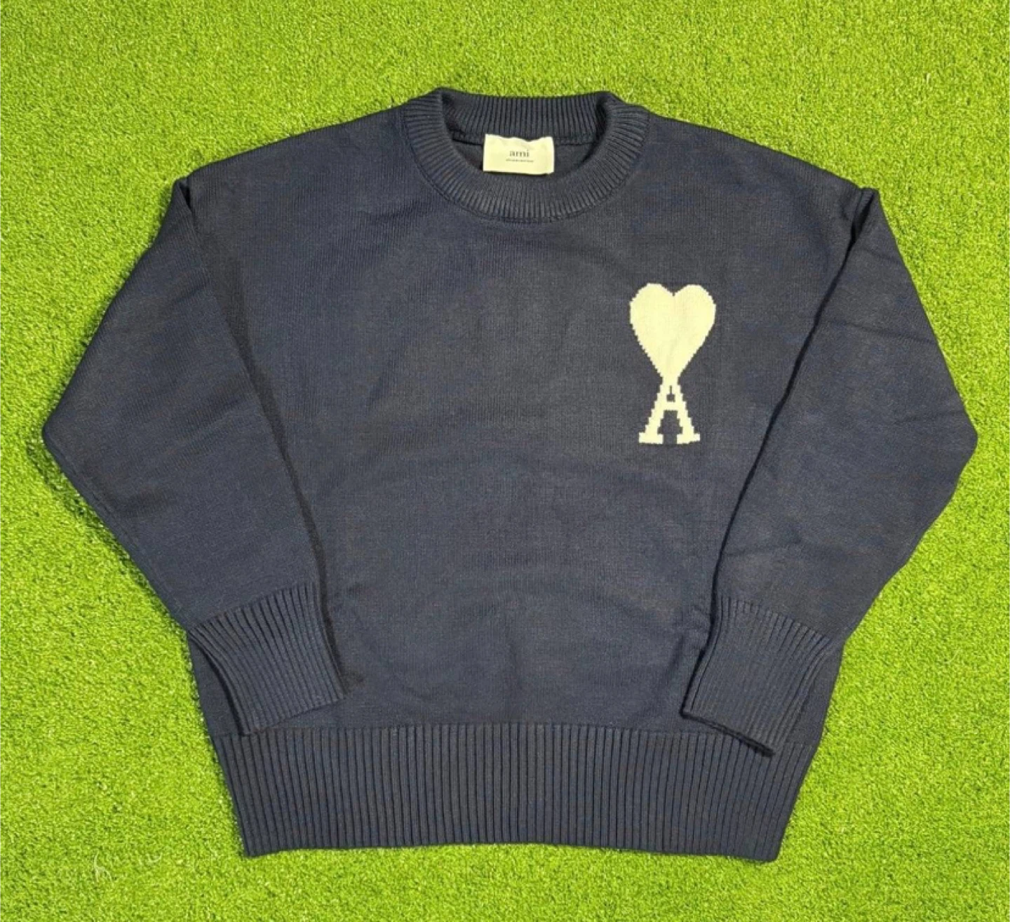 Ami Paris Navy Blue/White Sweater – All Sizes