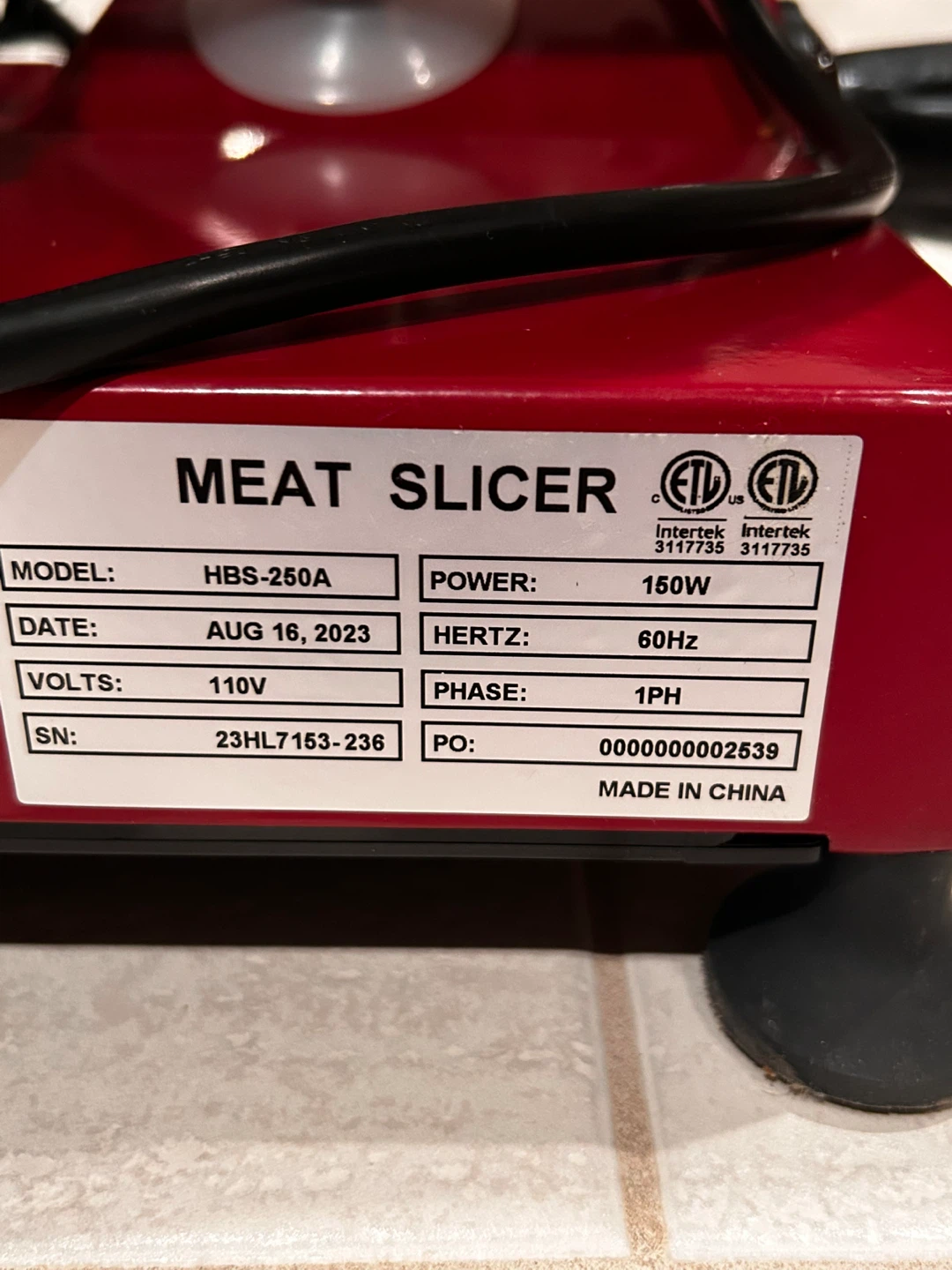 Eurodib Meat Slicer HBS-250A - 150W - photo 5