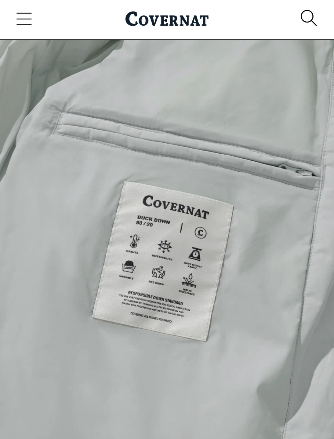 Covernat Duck Down Puffer Coat - Light Blue - photo 3