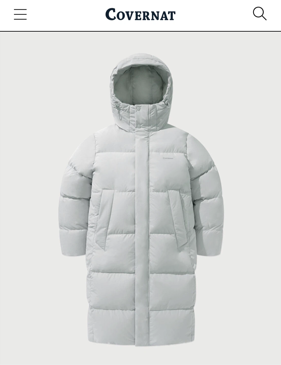 Covernat Duck Down Puffer Coat - Light Blue