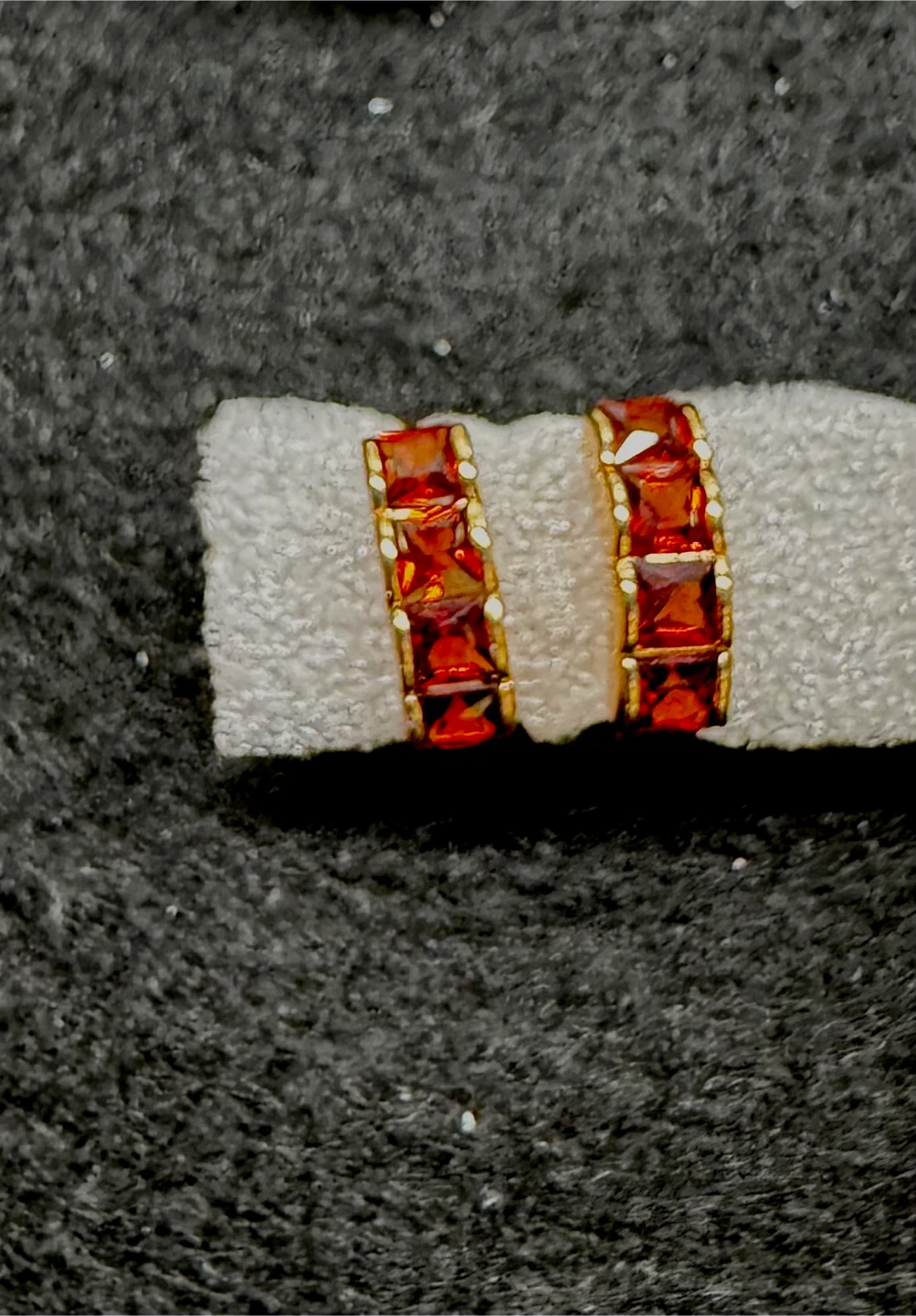 🏆Topaz Huggie Hoop Earrings , 1/2 inch Gold Plated - photo 4
