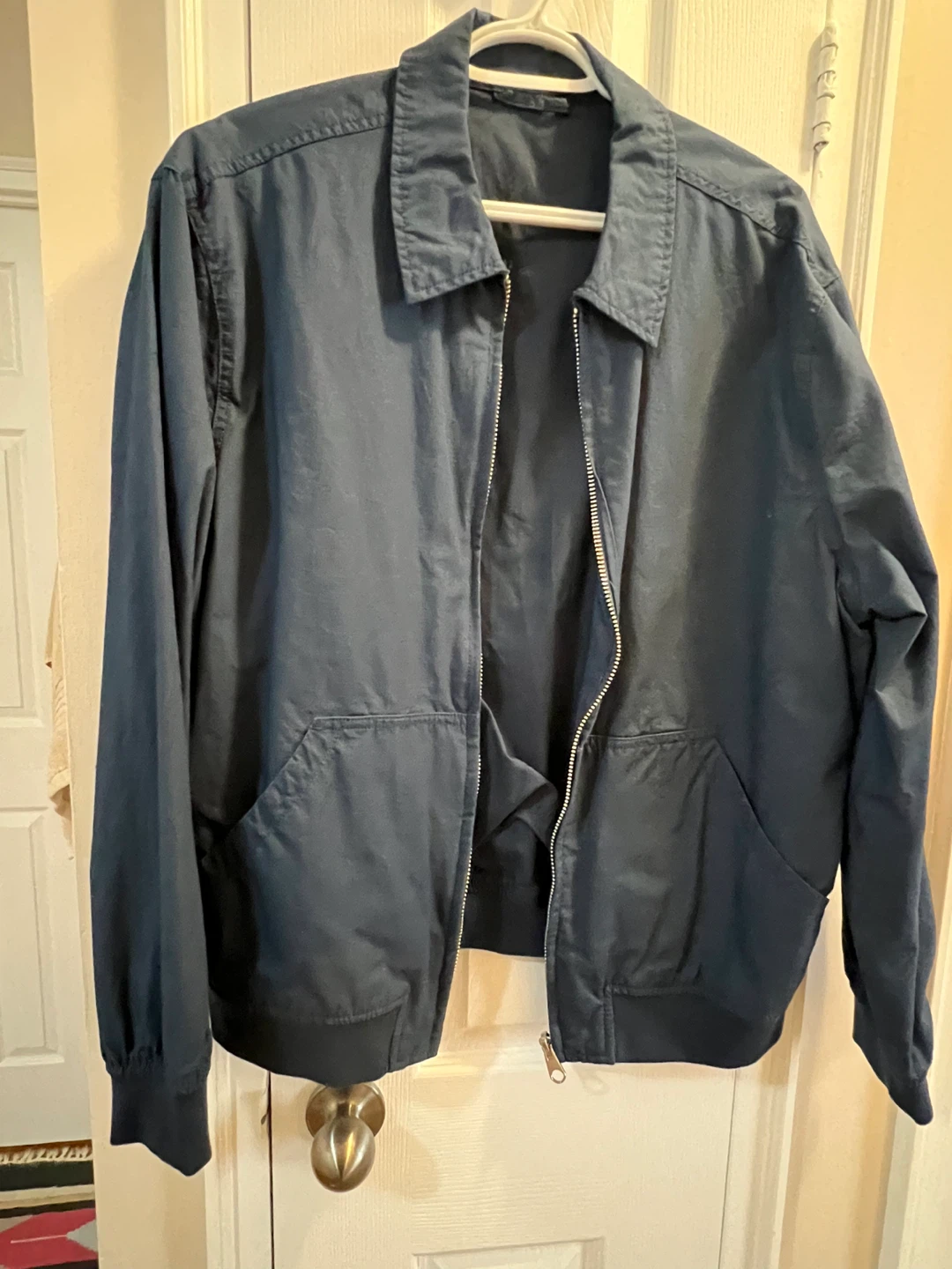 Zara Navy Bomber Jacket - Size US L