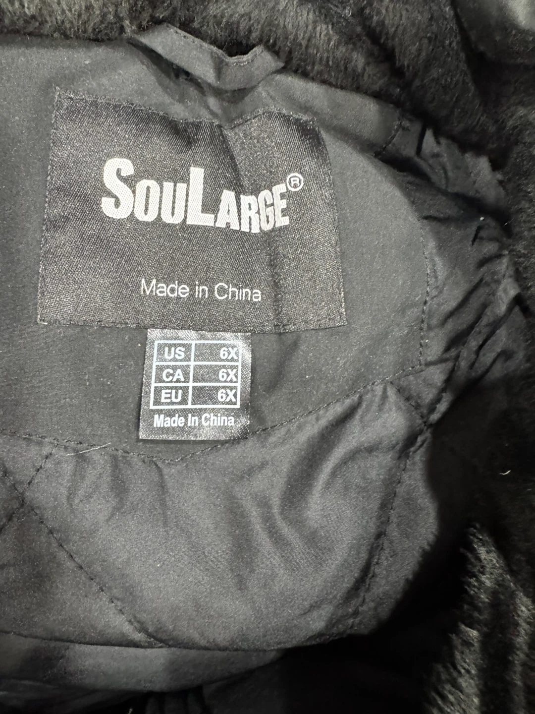 SoulLarge Men's Big and Tall Black Winter Parka Jacket 6X - photo 5