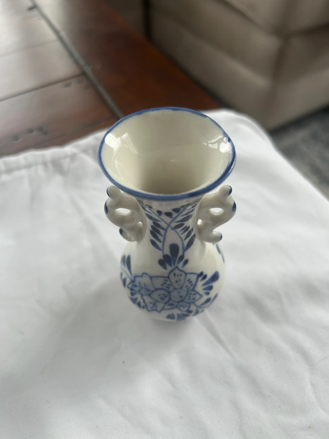 Vintage Miniature “ Delft-style Pottery  Vase - photo 2