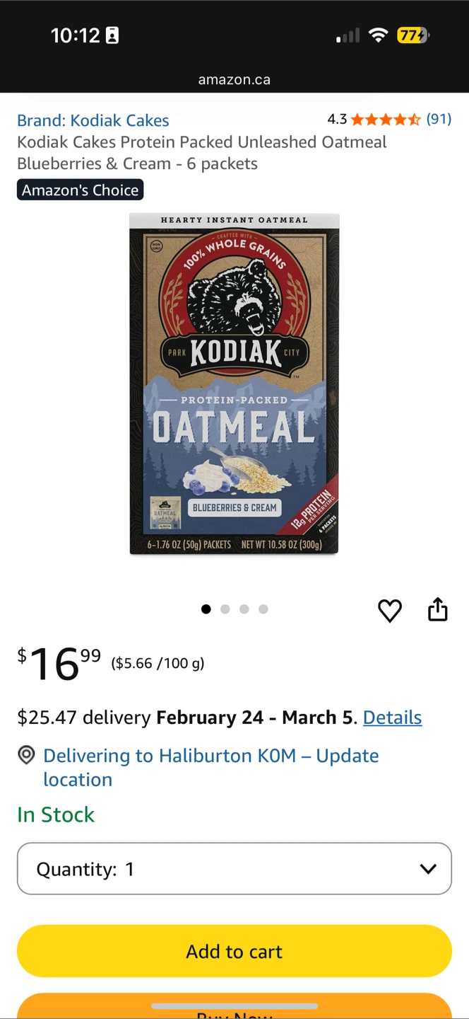 Lots Available! 20g Protein Kodiak Peak Oatmeal - photo 2