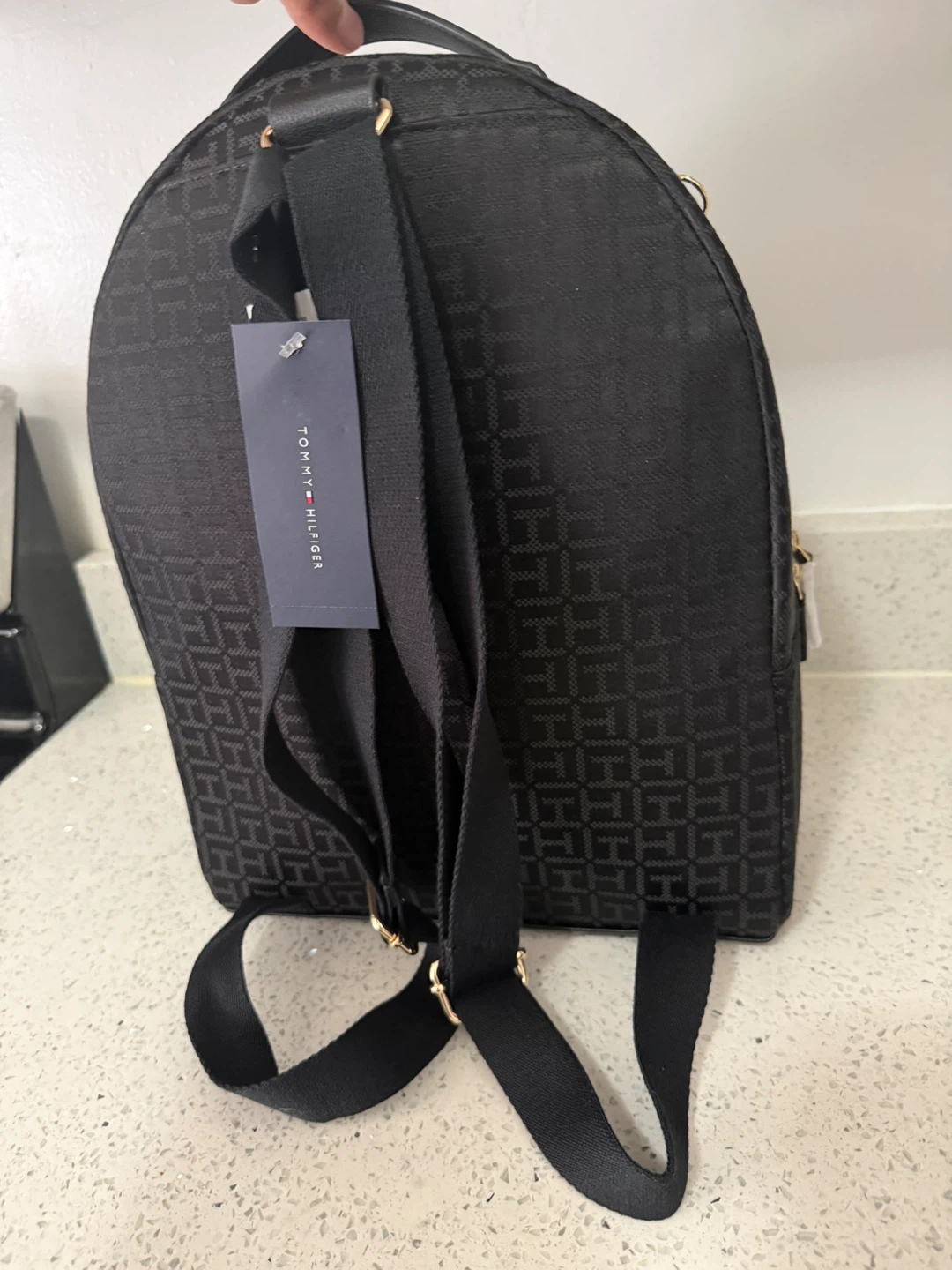 Tommy Hilfiger Black Monogram Backpack - photo 3