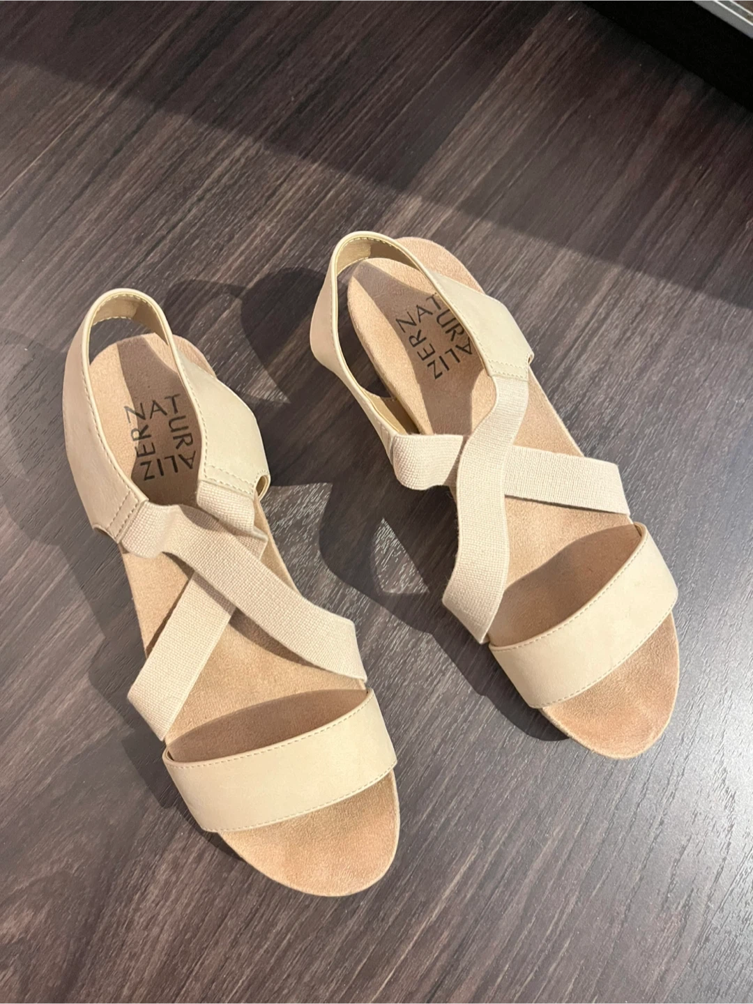 Naturalizer Beige Wedge Sandals